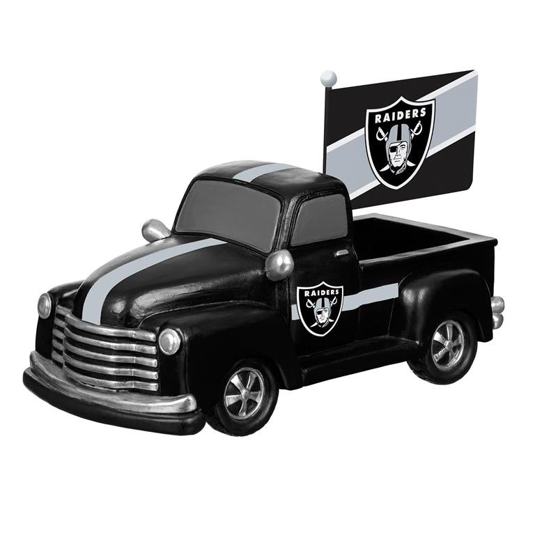 LAS VEGAS RAIDERS 9" RALLY TRUCK GARDEN STATUE WITH FLAG