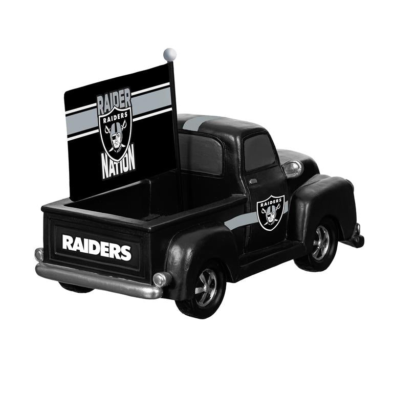 LAS VEGAS RAIDERS 9" RALLY TRUCK GARDEN STATUE WITH FLAG