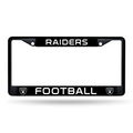 LAS VEGAS RAIDERS BLACK CHROME METAL LICENSE PLATE FRAME