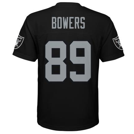 LAS VEGAS RAIDERS BROCK BOWERS YOUTH OUTERSTUFF MID-TIER JERSEY - BLACK