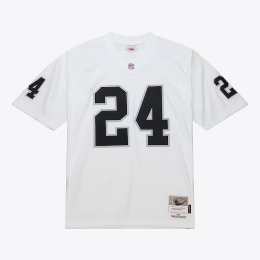 LAS VEGAS RAIDERS CHARLES WOODSON YOUTH MITCHELL & NESS LEGACY JERSEY - WHITE
