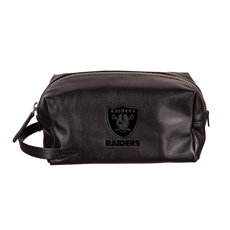 LAS VEGAS RAIDERS EMBOSSED TOILETRY BAG - BLACK
