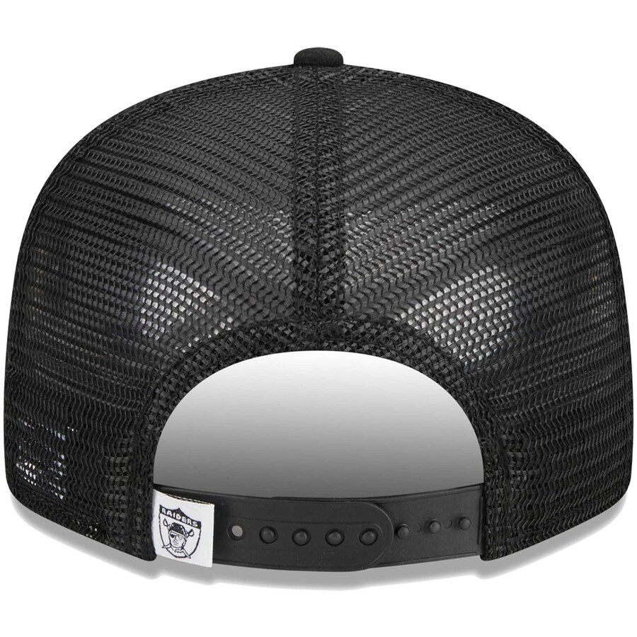 LAS VEGAS RAIDERS EVERGREEN RETRO TRUCKER 9FIFTY SNAPBACK HAT - BLACK