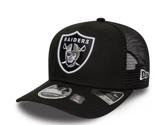 LAS VEGAS RAIDERS EVERGREEN TRUCKER 9SEVENTY STRETCH SNAPBACK HAT - BLACK/GREY
