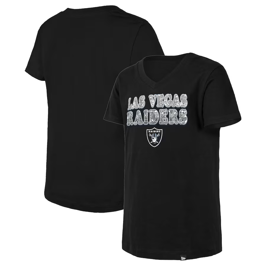 LAS VEGAS RAIDERS GIRLS COLOR SEQUINS T-SHIRT