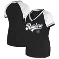 LAS VEGAS RAIDERS GIRLS GLITTER SCRIPT RAGLAN T-SHIRT
