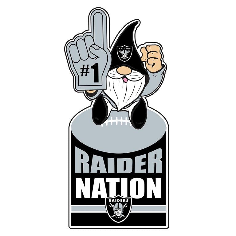 LAS VEGAS RAIDERS GNOME METAL 10" x 30" OUTDOOR SIGN
