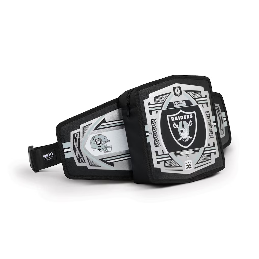 LAS VEGAS RAIDERS IGLOO WWE LEGACY BELT COOLER - BLACK
