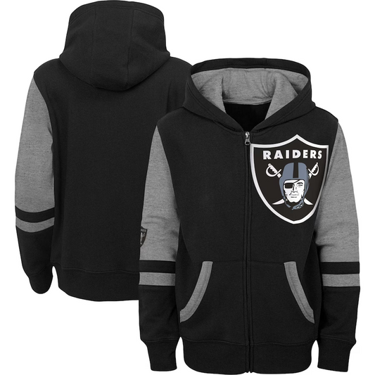 LAS VEGAS RAIDERS INFANT FULL ZIP STADIUM COLOR BLOCK HOODED SWEATSHIRT