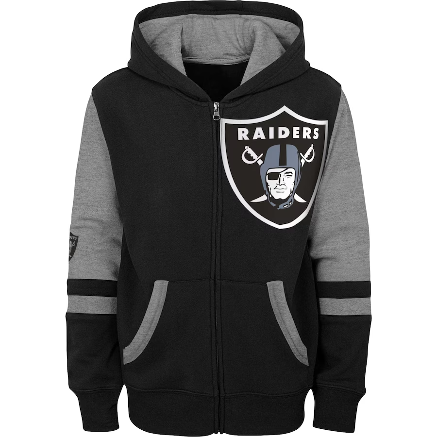 LAS VEGAS RAIDERS INFANT FULL ZIP STADIUM COLOR BLOCK HOODED SWEATSHIRT