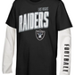 LAS VEGAS RAIDERS KIDS THE MIX COMBO 3 IN 1 T-SHIRT - BLACK/WHITE