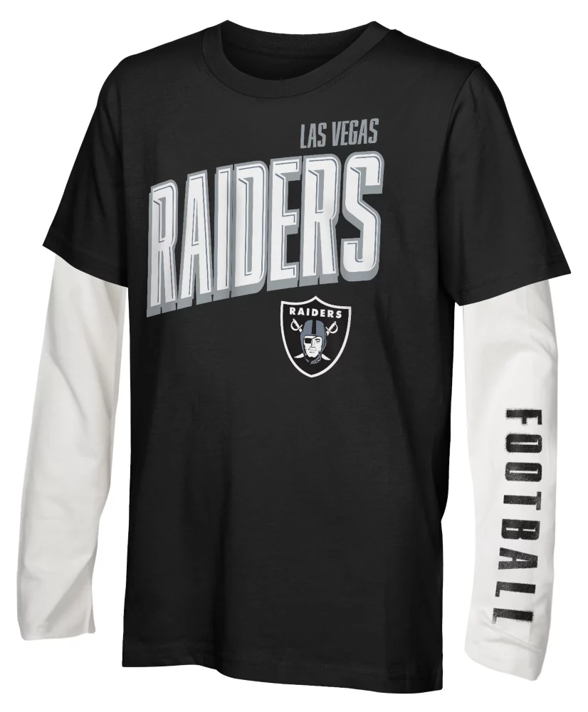 LAS VEGAS RAIDERS KIDS THE MIX COMBO 3 IN 1 T-SHIRT - BLACK/WHITE