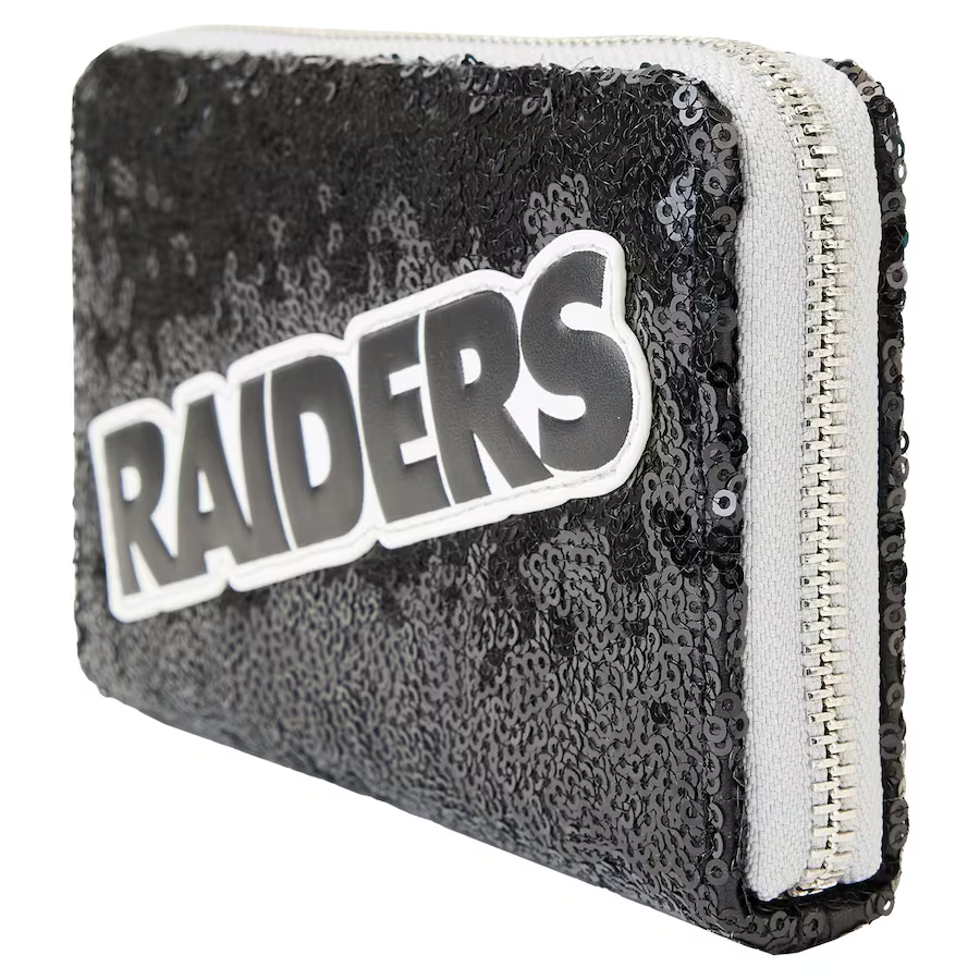 LAS VEGAS RAIDERS LOUNGEFLY SEQUIN ZIP AROUND WALLET