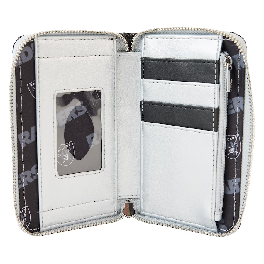 LAS VEGAS RAIDERS LOUNGEFLY SEQUIN ZIP AROUND WALLET