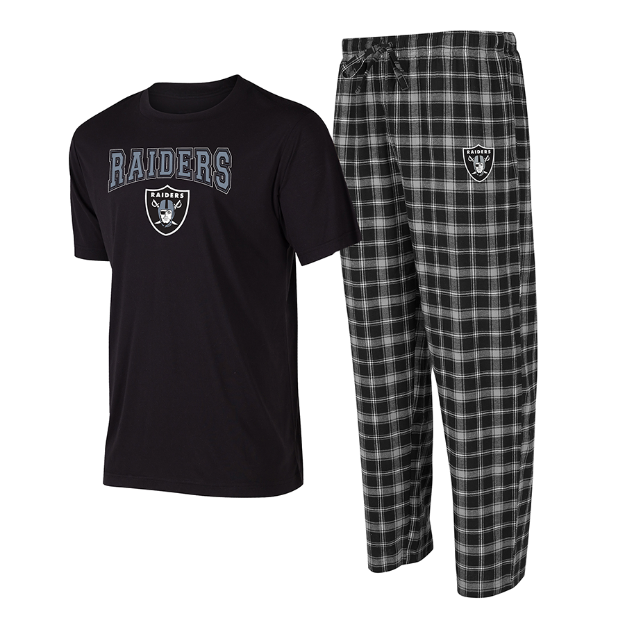 LAS VEGAS RAIDERS MEN'S ARTIC T-SHIRT & FLANNEL PANT SET