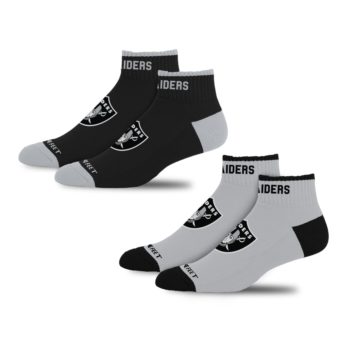 LAS VEGAS RAIDERS MEN'S FRONT AND CENTER 2-PACK SOCKS