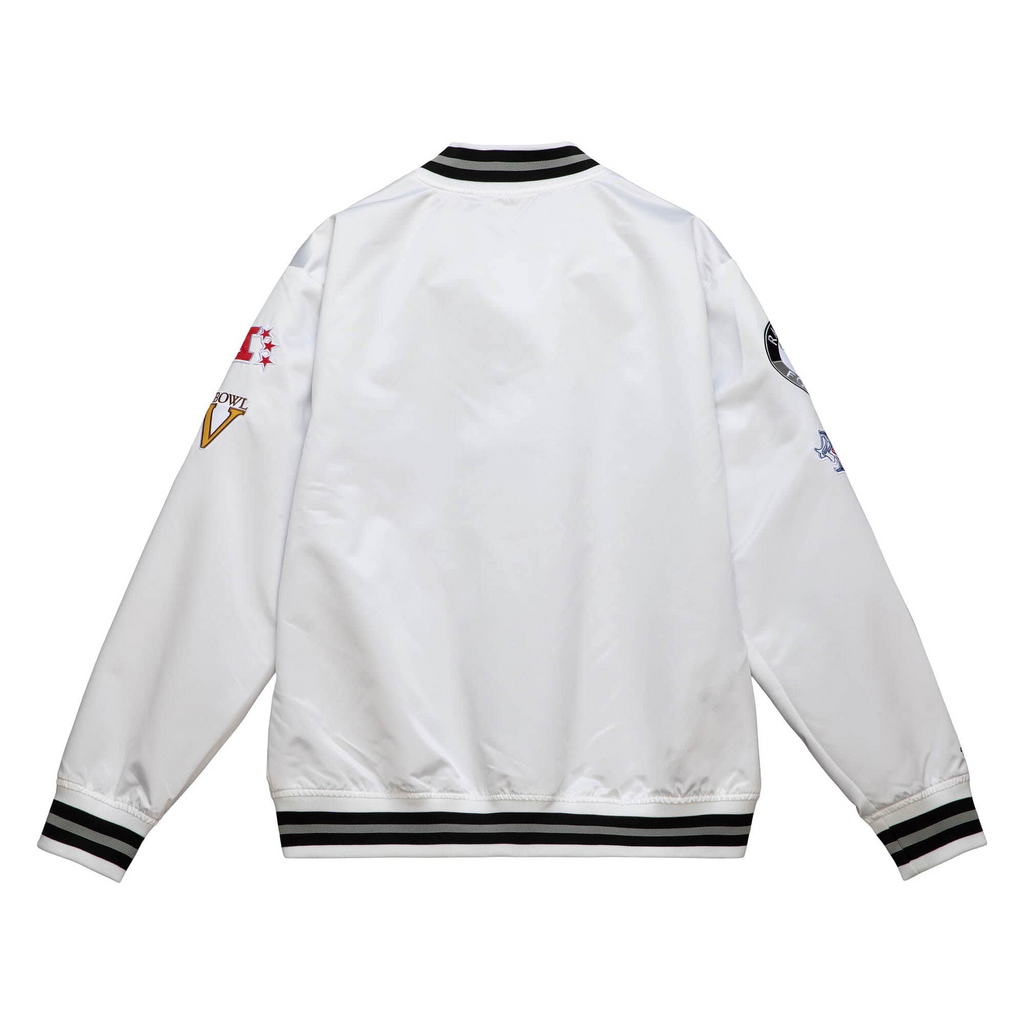 LAS VEGAS RAIDERS MEN'S MITCHELL & NESS CITY COLLECTION LIGHTWEIGHT SATIN JACKET - WHITE
