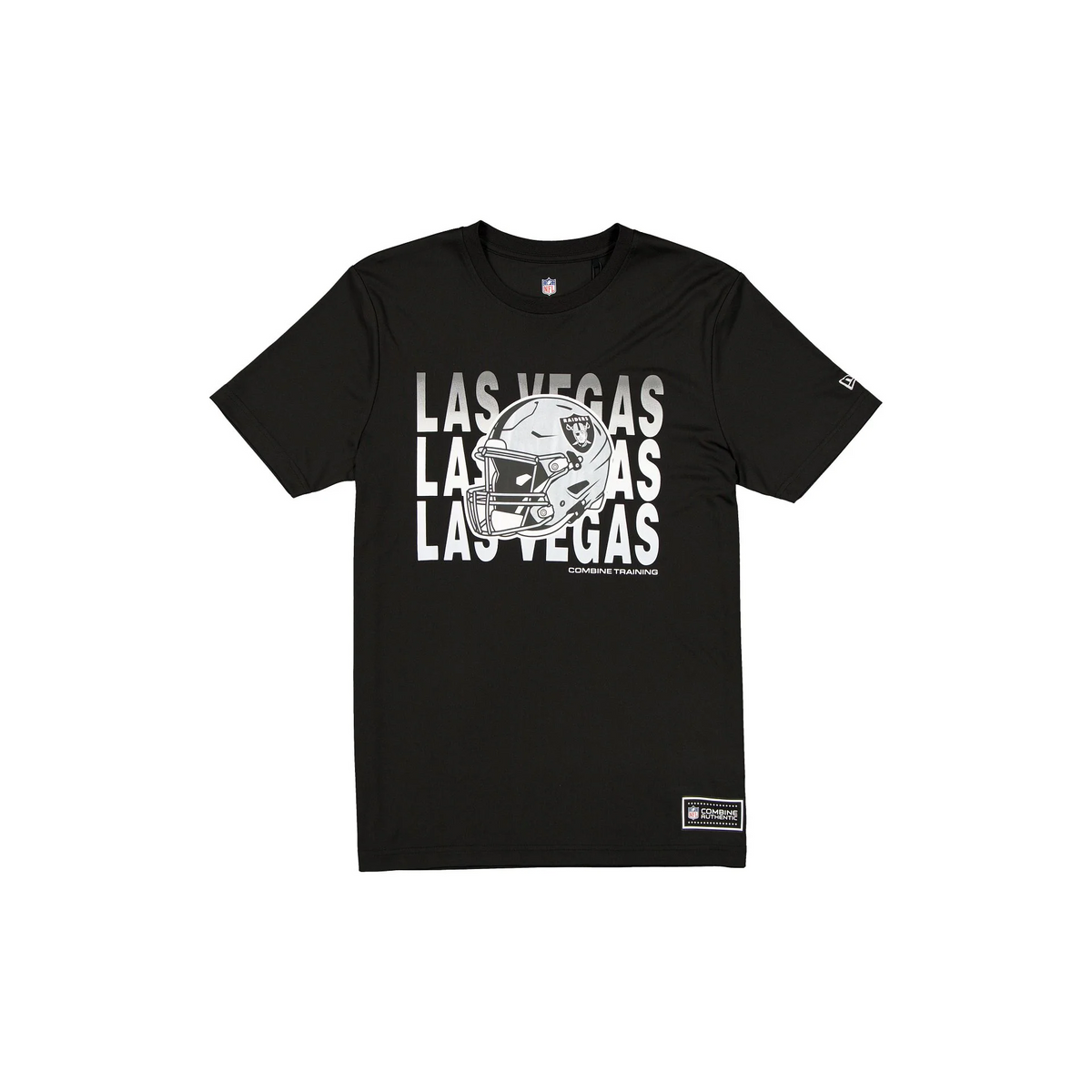 LAS VEGAS RAIDERS MEN'S NEW ERA 2025 NFL TRAINING CAMP HELMET T-SHIRT - BLACK