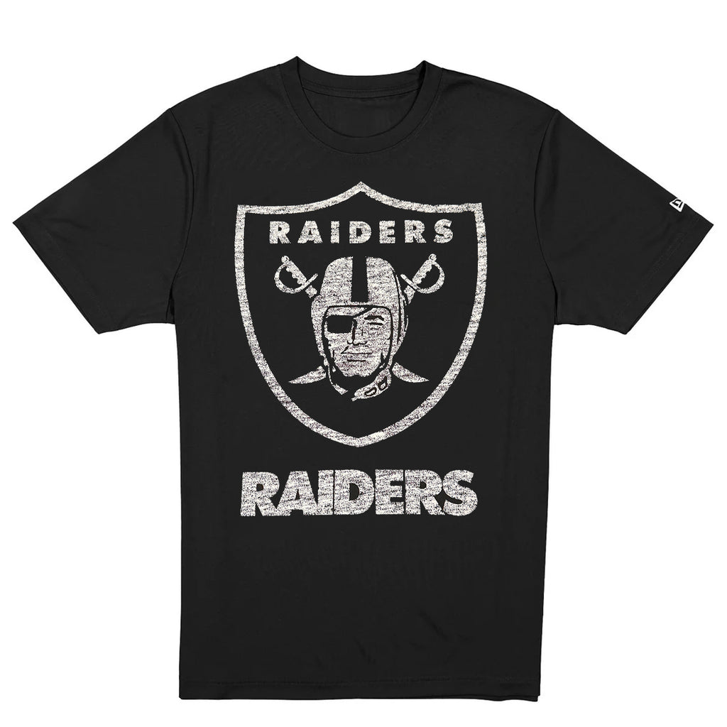 LAS VEGAS RAIDERS MEN'S NEW ERA EVERGREEN BASIC T-SHIRT - BLACK/WHITE
