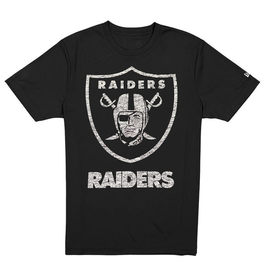 LAS VEGAS RAIDERS MEN'S NEW ERA EVERGREEN BASIC T-SHIRT - BLACK/WHITE