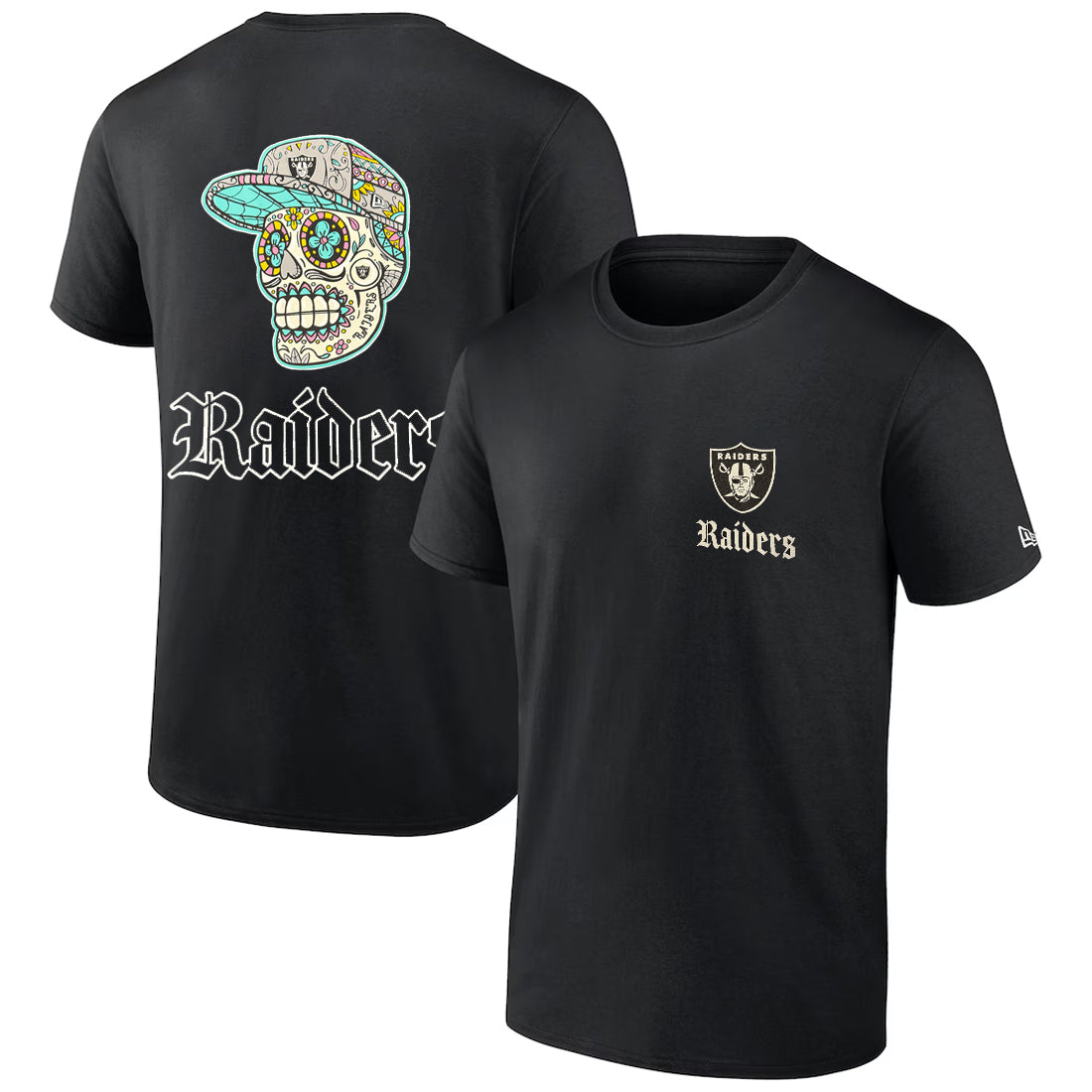 LAS VEGAS RAIDERS MEN'S NEW ERA SUGAR SKULL T-SHIRT - BLACK