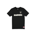 LAS VEGAS RAIDERS MEN'S NEW ERA THROWBACK PINSTRIPE T-SHIRT - BLACK