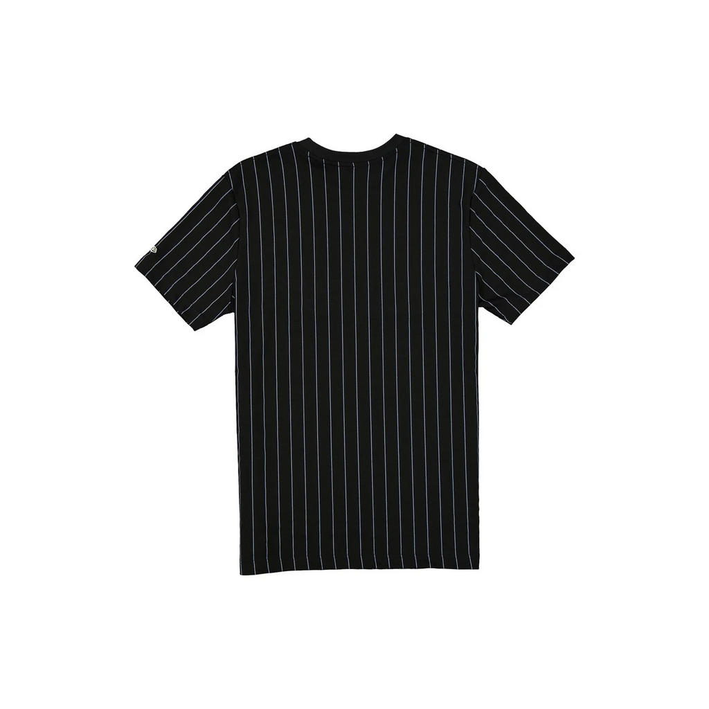 LAS VEGAS RAIDERS MEN'S NEW ERA THROWBACK PINSTRIPE T-SHIRT - BLACK