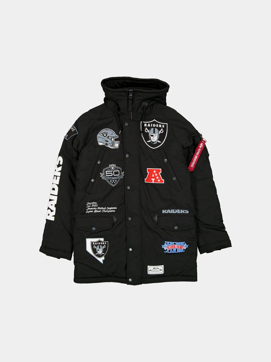 LAS VEGAS RAIDERS MEN'S NEWERA X ALPHA INDUSTRIES N-3B PARKA JACKET