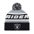 LAS VEGAS RAIDERS MEN'S STARTER LEGACY CUFFED KNIT WITH POM - GRAY/BLACK