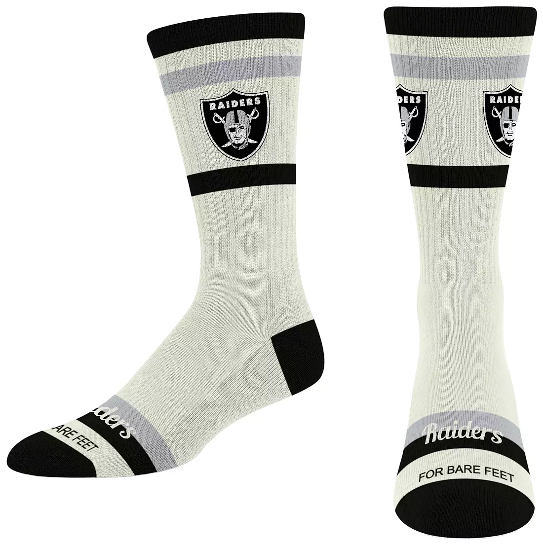 LAS VEGAS RAIDERS MEN'S STRIPED FAME SOCKS - CREAM