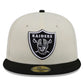 LAS VEGAS RAIDERS NEW ERA TWO TONE COLOR BASIC 59FIFTY FITTED HAT - CHROME WHITE/BLACK
