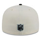LAS VEGAS RAIDERS NEW ERA TWO TONE COLOR BASIC 59FIFTY FITTED HAT - CHROME WHITE/BLACK