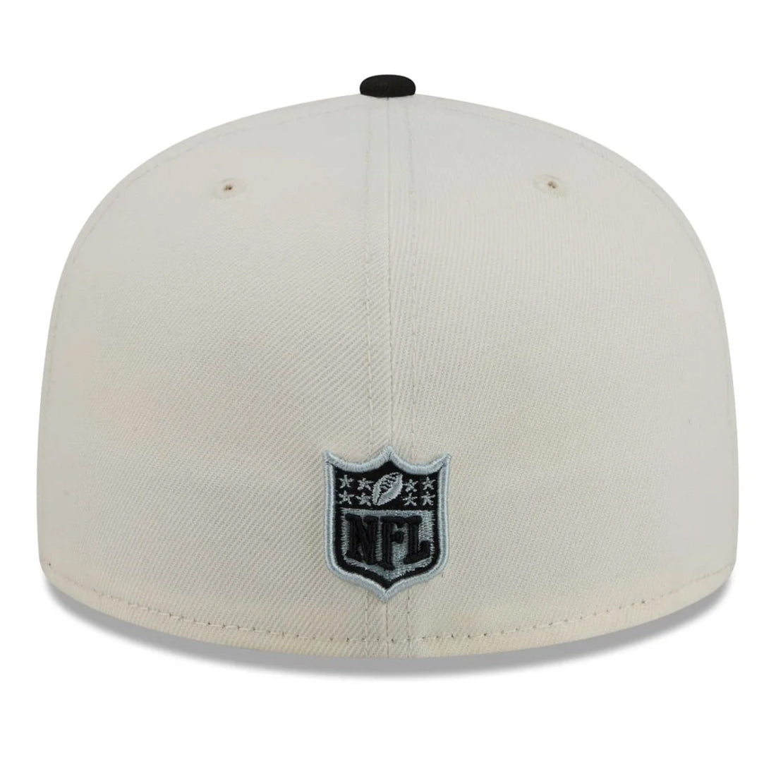 LAS VEGAS RAIDERS NEW ERA TWO TONE COLOR BASIC 59FIFTY FITTED HAT - CHROME WHITE/BLACK