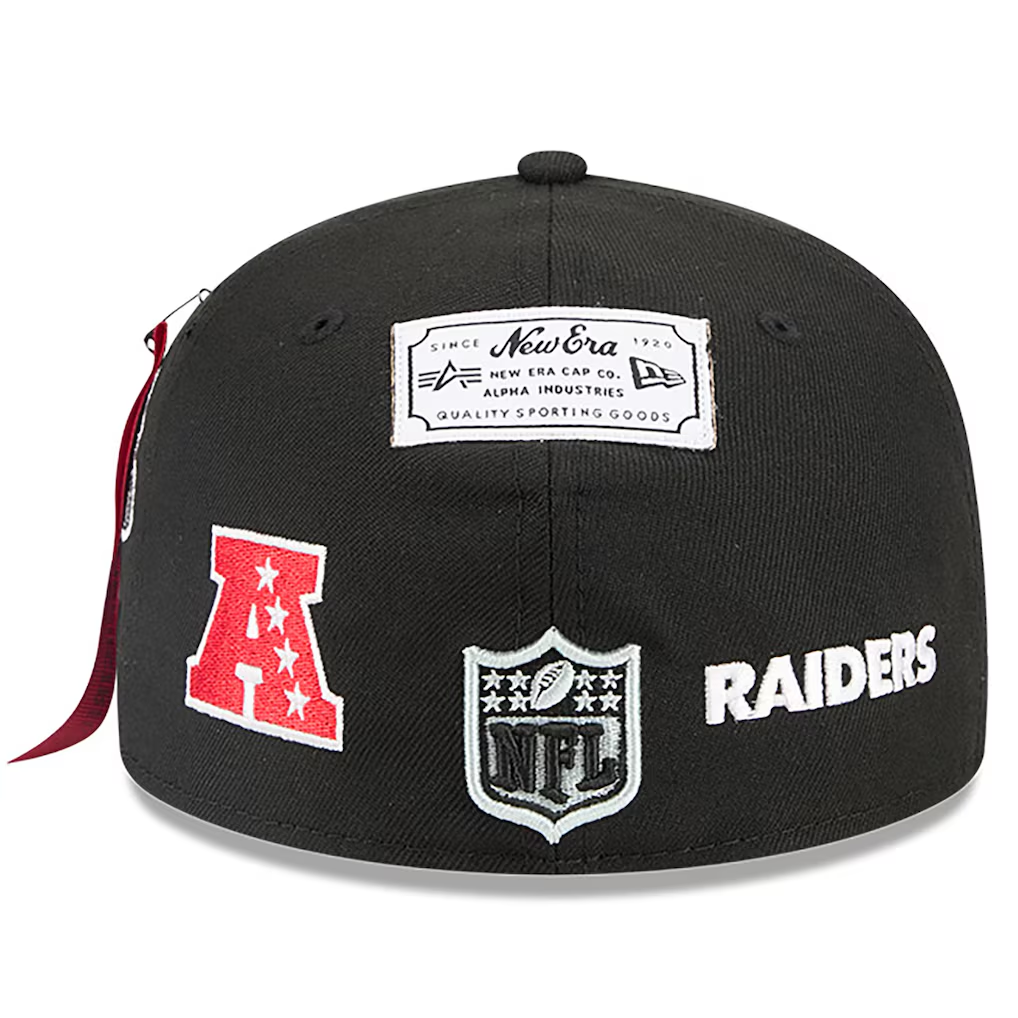 LAS VEGAS RAIDERS NEW ERA X ALPHA INDUSTRIES 59FIFTY FITTED HAT - BLACK