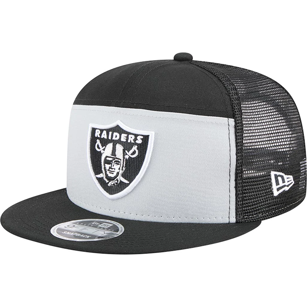 LAS VEGAS RAIDERS OUTDOOR SPLIT PANEL TRUCKER 9FIFTY SNAPBACK HAT
