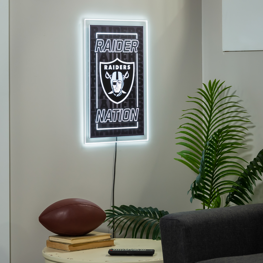 LAS VEGAS RAIDERS RECTANGLE NEOLITE LED WALL DECOR