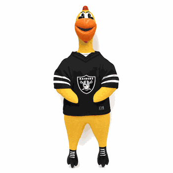 JUGUETE DE GOMA PARA MASCOTAS DE POLLO RAIDERS DE LAS VEGAS