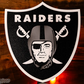 LAS VEGAS RAIDERS SHIELD 3D VINTAGE METAL WALL ART - 21.5" X 20.5"