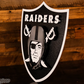 LAS VEGAS RAIDERS SHIELD 3D VINTAGE METAL WALL ART - 21.5" X 20.5"