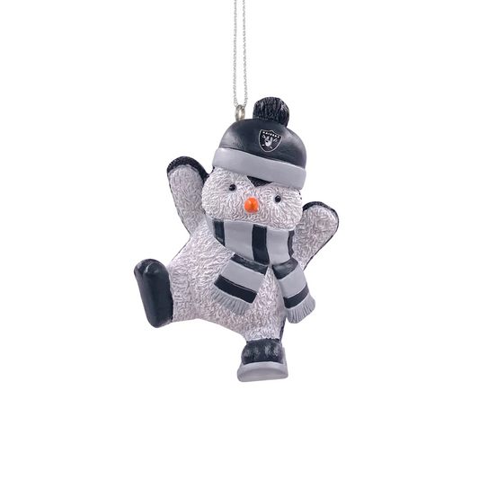 LAS VEGAS RAIDERS SNOWBOARDING PENGUIN ORNAMENT