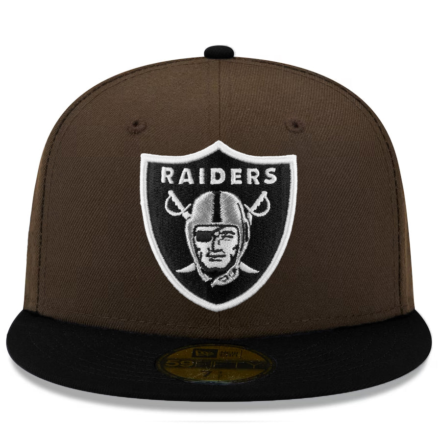 LAS VEGAS RAIDERS SUPER BOWL XV MOCHA CUSTOM 59FIFTY FITTED HAT - BROWN/BLACK