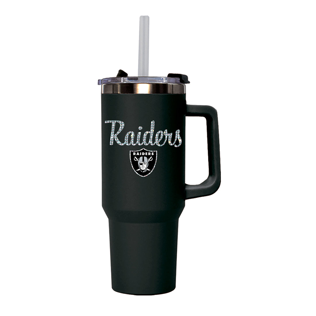 LAS VEGAS RAIDERS THE MEMORY TUMBLER 40 OZ. SINGLE HIT BLING TUMBLER - BLACK