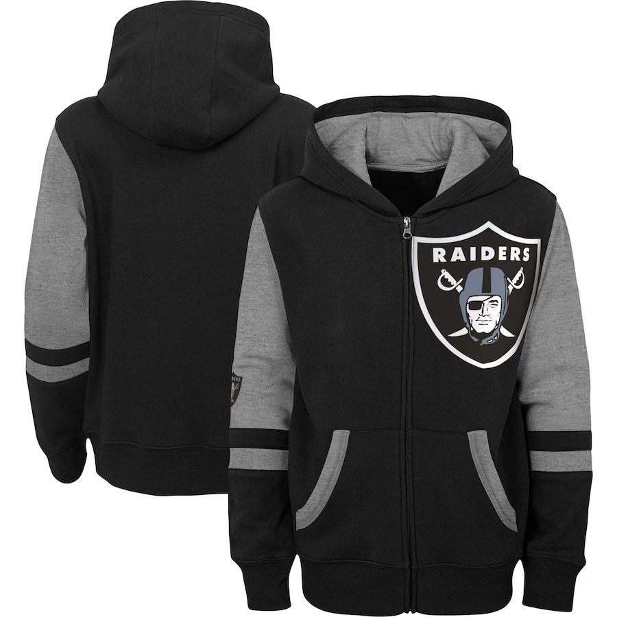 LAS VEGAS RAIDERS TODDLER FULL ZIP STADIUM COLOR BLOCK HOODED SWEATSHIRT