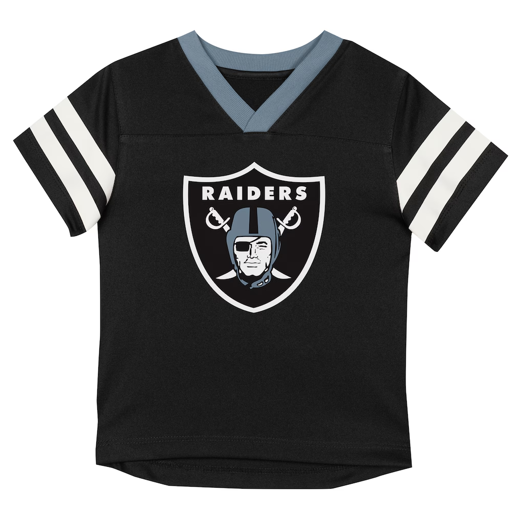 LAS VEGAS RAIDERS TODDLER OUTERSTUFF RED ZONE T-SHIRT & PANT SET - BLACK/GRAY