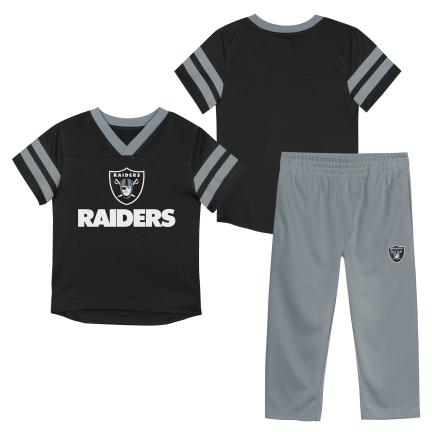 LAS VEGAS RAIDERS TODDLER OUTERSTUFF REDZONE SET - BLACK/GRAY