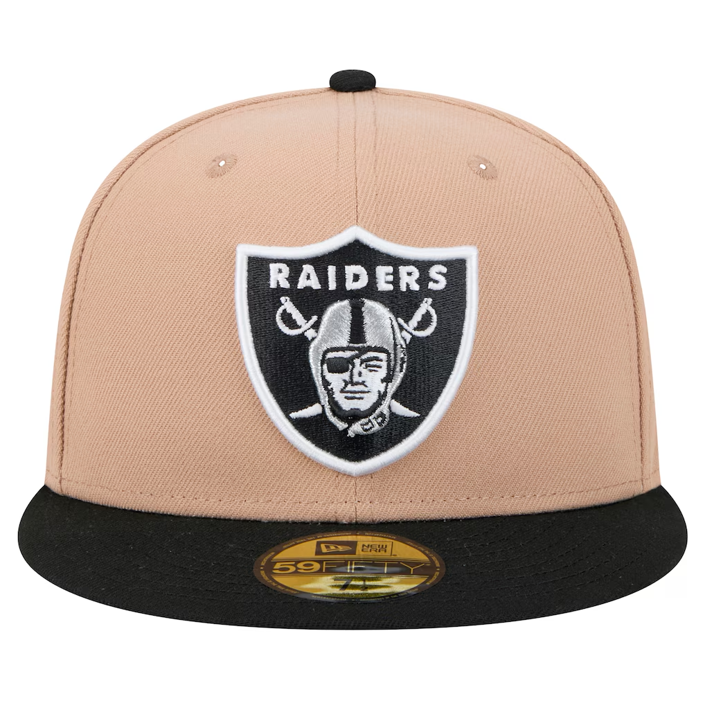 LAS VEGAS RAIDERS TWO-TONE EVERGREEN BASIC 59FIFTY FITTED HAT - CAMEL/BLACK