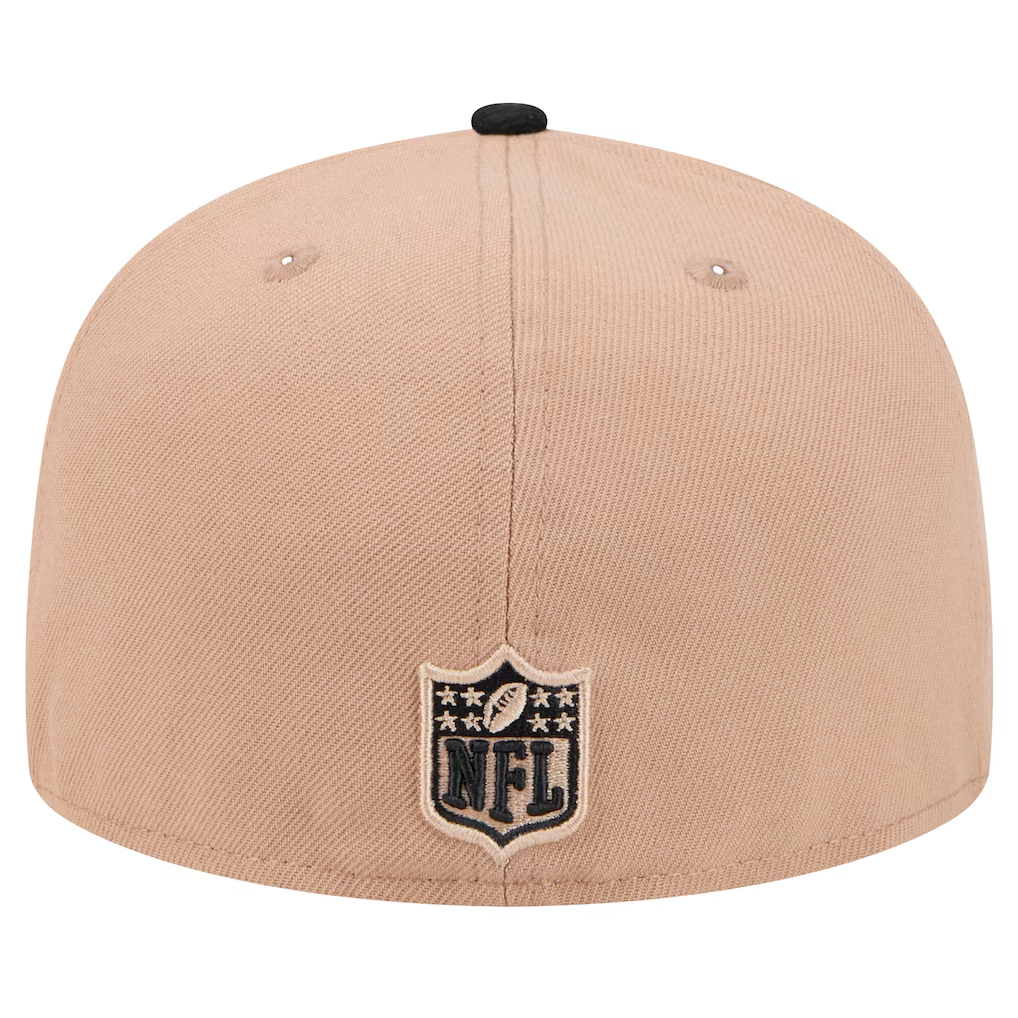 LAS VEGAS RAIDERS TWO-TONE EVERGREEN BASIC 59FIFTY FITTED HAT - CAMEL/BLACK
