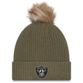 LAS VEGAS RAIDERS WOMEN'S 2025 NFL SALUTE TO SERVICE CUFFED KNIT BEANIE - GREEN