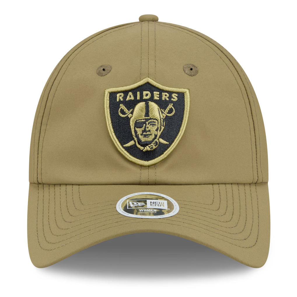 LAS VEGAS RAIDERS WOMEN'S 2025 NFL SALUTE TO SERVICE PONY TAIL ADJUSTABLE HAT - GREEN