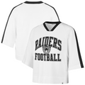 LAS VEGAS RAIDERS WOMEN'S '47 BRAND BIG OVERARCH DROP NEEDLE RAGLAN JERSEY - WHITE